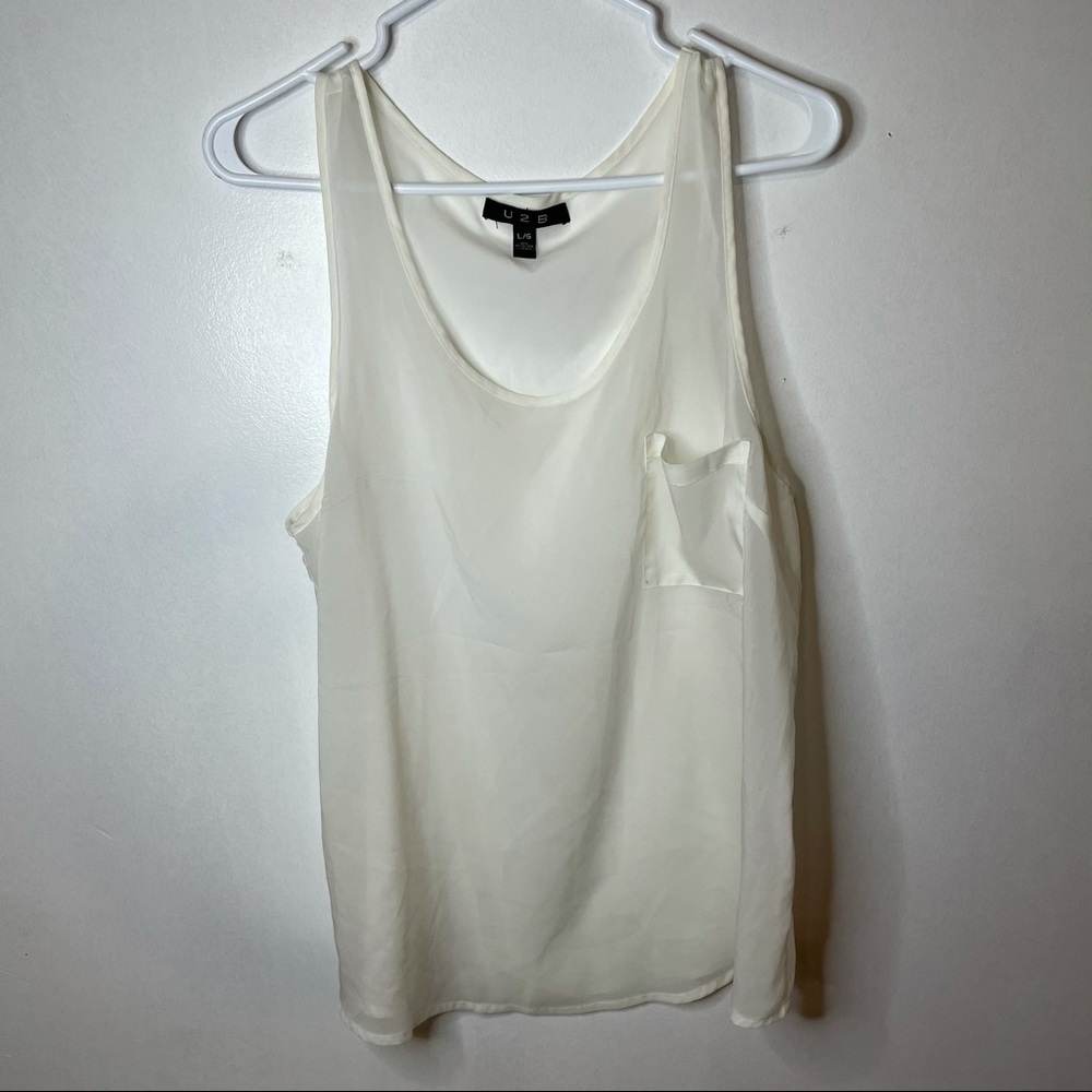 White lightweight tank blouse